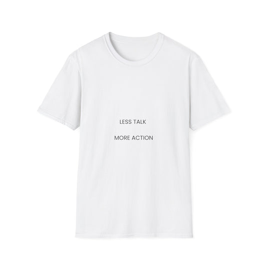Minimalist 'Less Talk More Action' T-Shirt — Motivational Casual Tee