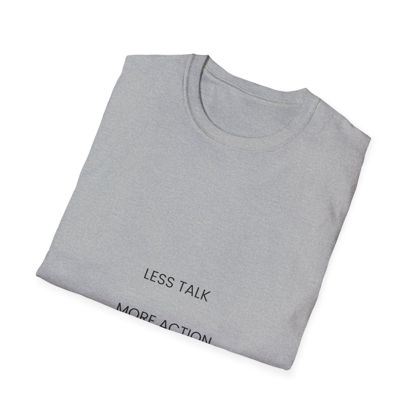 Minimalist 'Less Talk More Action' T-Shirt — Motivational Casual Tee