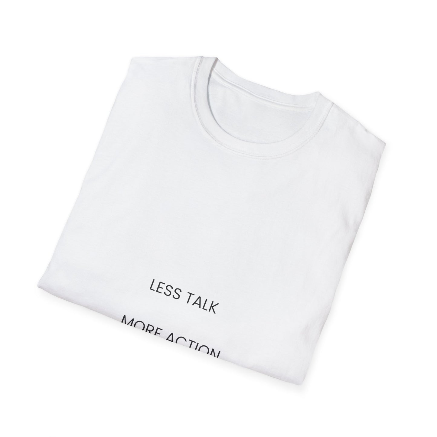 Minimalist 'Less Talk More Action' T-Shirt — Motivational Casual Tee