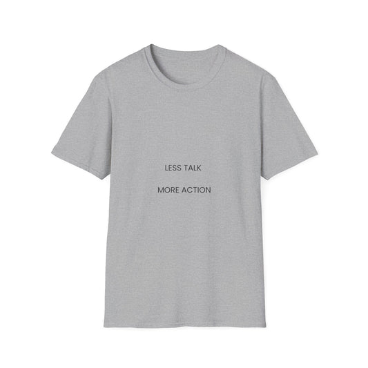Minimalist 'Less Talk More Action' T-Shirt — Motivational Casual Tee
