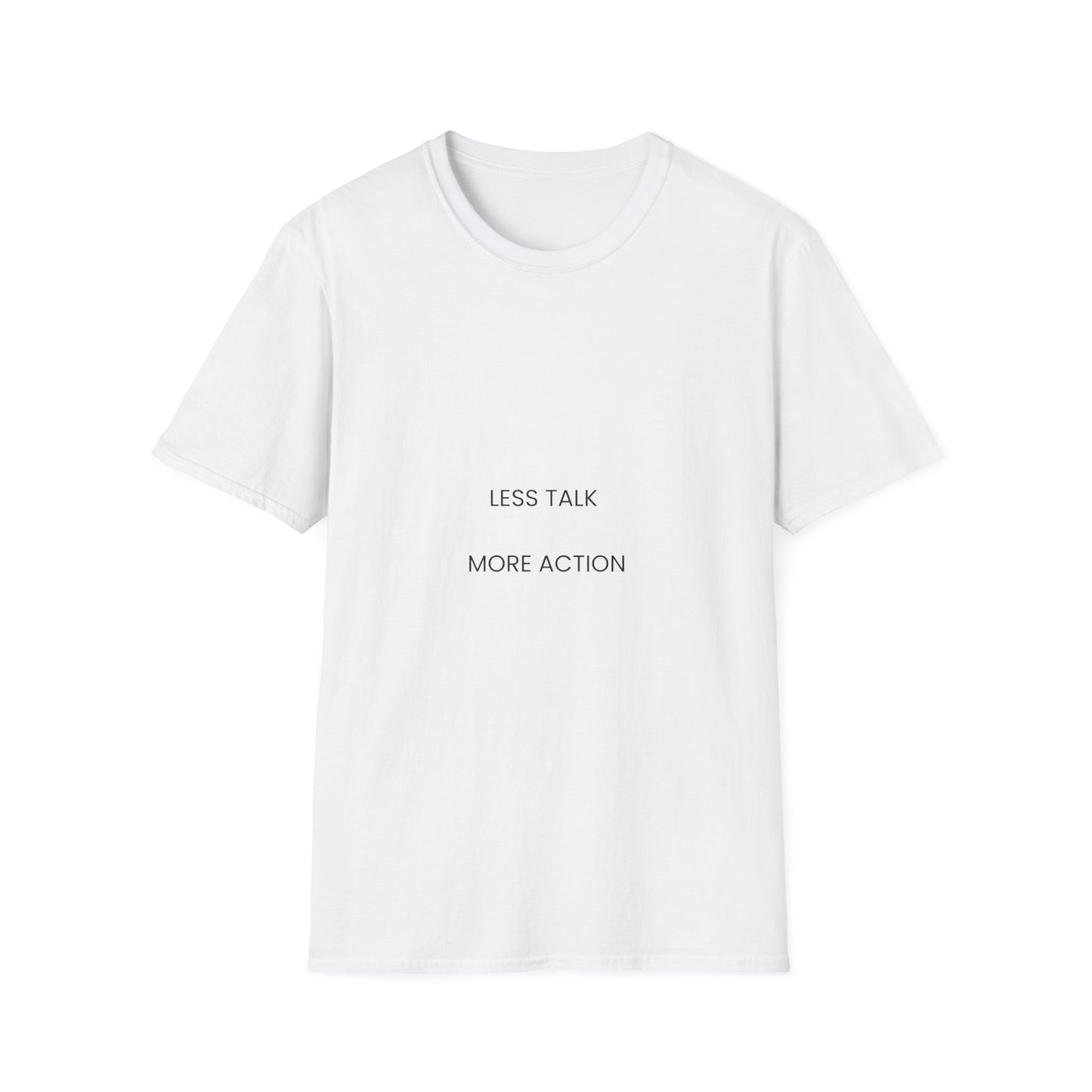 Minimalist 'Less Talk More Action' T-Shirt — Motivational Casual Tee